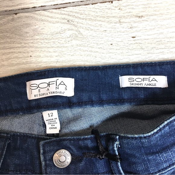 Sofia Vergara Women Mid Rise Skinny Ankle Blue Jeans SZ 12 NWT - Picture 8 of 11